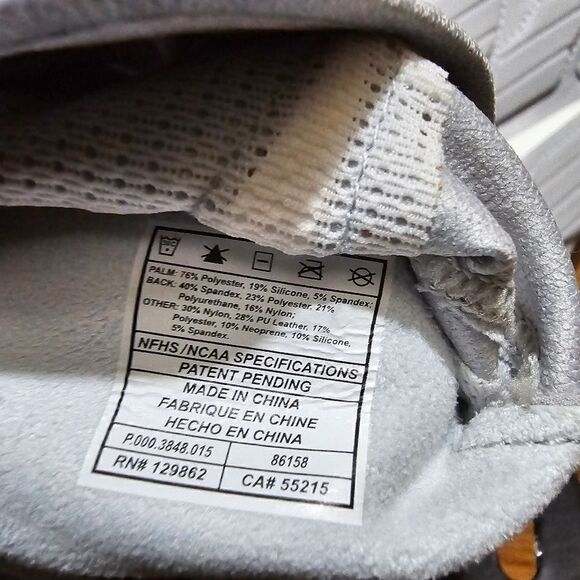 Nike Superbad Football Gloves Grey White 3XL Receiver Padded Rubber Camo New - Picture 3 of 12